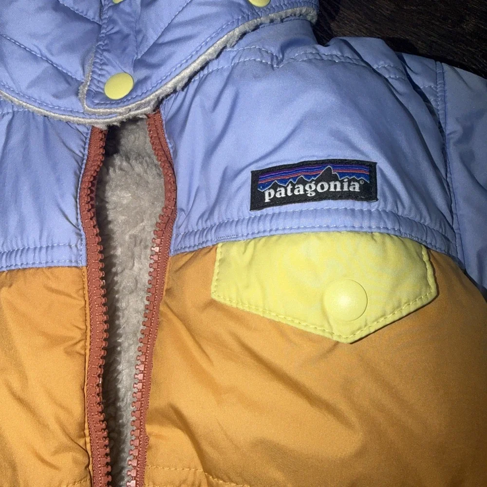 Patagonia Baby Jacket 3t Reversible Tribbles Hoody Deep Pile Hooded Orange Blue